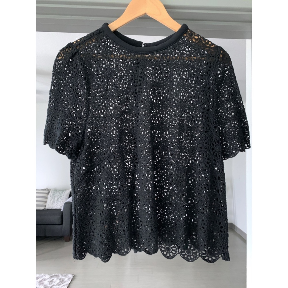 {ASTR} Black Lace Top - Size M